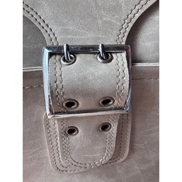 Vintage Cream Faux Leather Messenger/Shoulder Bag 1970s-1980s - Picture 5 of 11